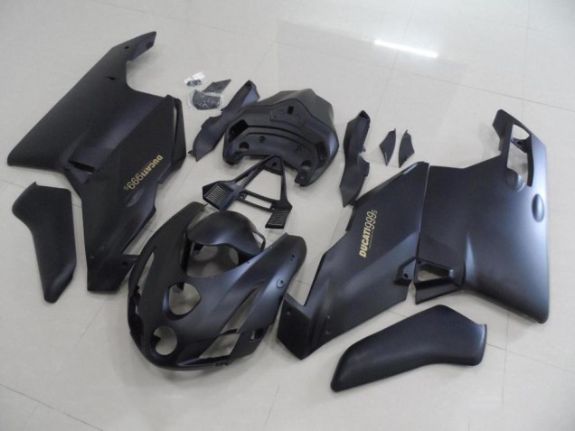 2003-2004 Matte Black Gold Decals Ducati 749 999 Motorcycle Fairings 2003-2004 Matte Black Gold Decals Ducati 749 999 Motorcycle Fairings